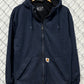 Carhartt Navy Blue Rain Defender Zip Up Hoodie Size Medium