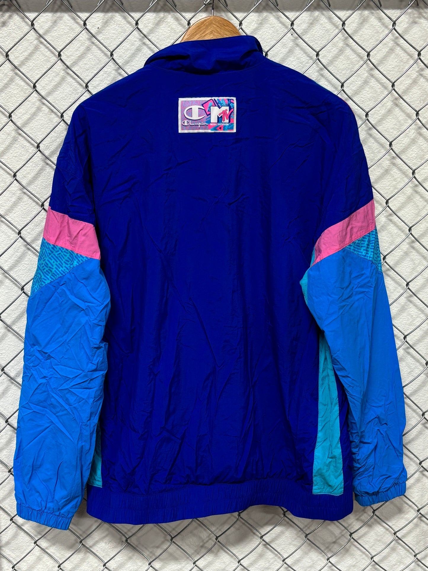 Champion x MTV Multicolor Full Zip Windbreaker Jacket Size Large