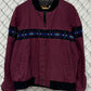 Vintage 90's Davis James Aztec Stripe Maroon Western Jacket Size Large