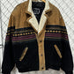 Vintage Aztec Stripe Suede Jacket Distressed Size XXL