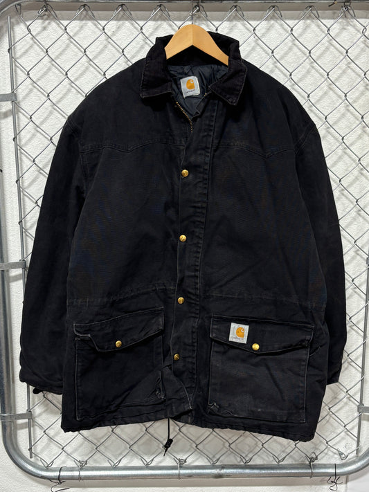Vintage Carhartt C52 Barn Ranch Black Chore Jacket Size XL