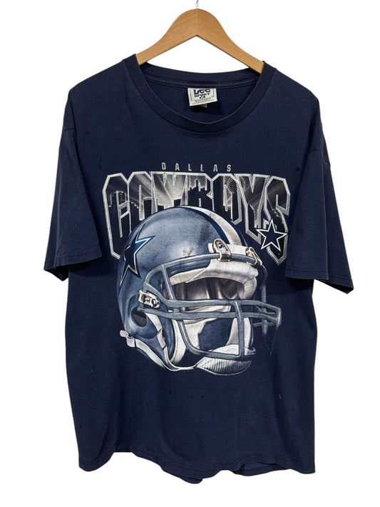 Vintage 90's Dallas Cowboys Helmet NFL Logo Graphic Tee Size XL