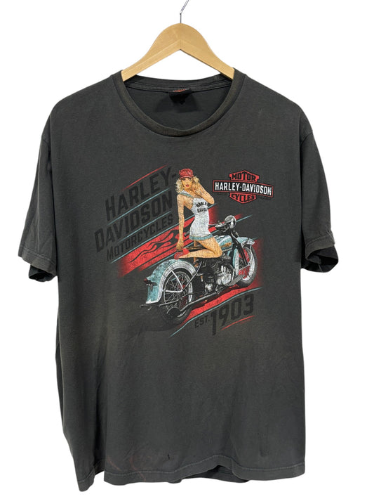 Vintage Harley Davidson Deadwood South Dakota Biker Graphic Tee Size XL