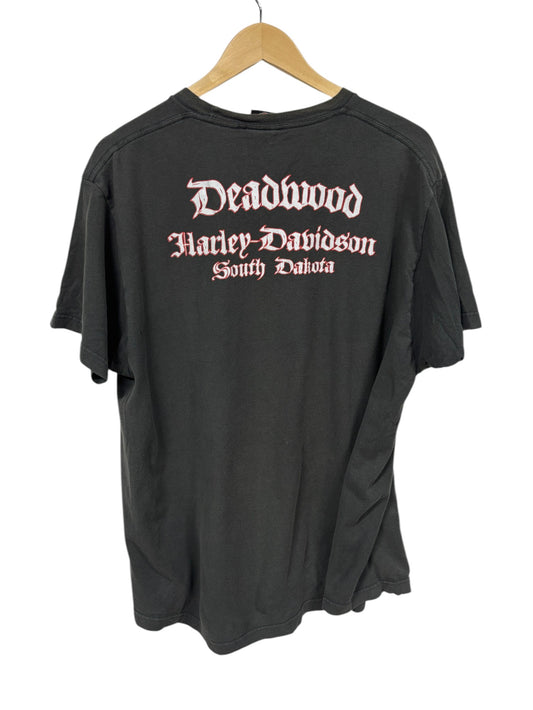 Vintage Harley Davidson Deadwood South Dakota Biker Graphic Tee Size XL