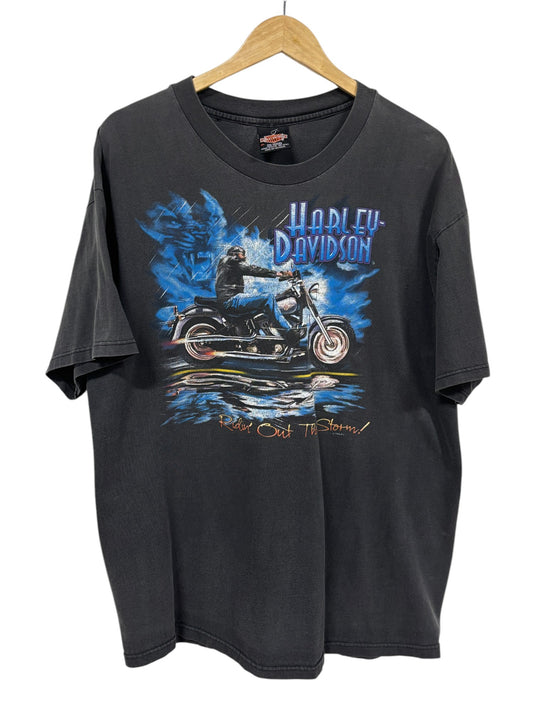 Vintage 90's Harley Davidson Riding Out The Storm Canada Biker Tee Size XL