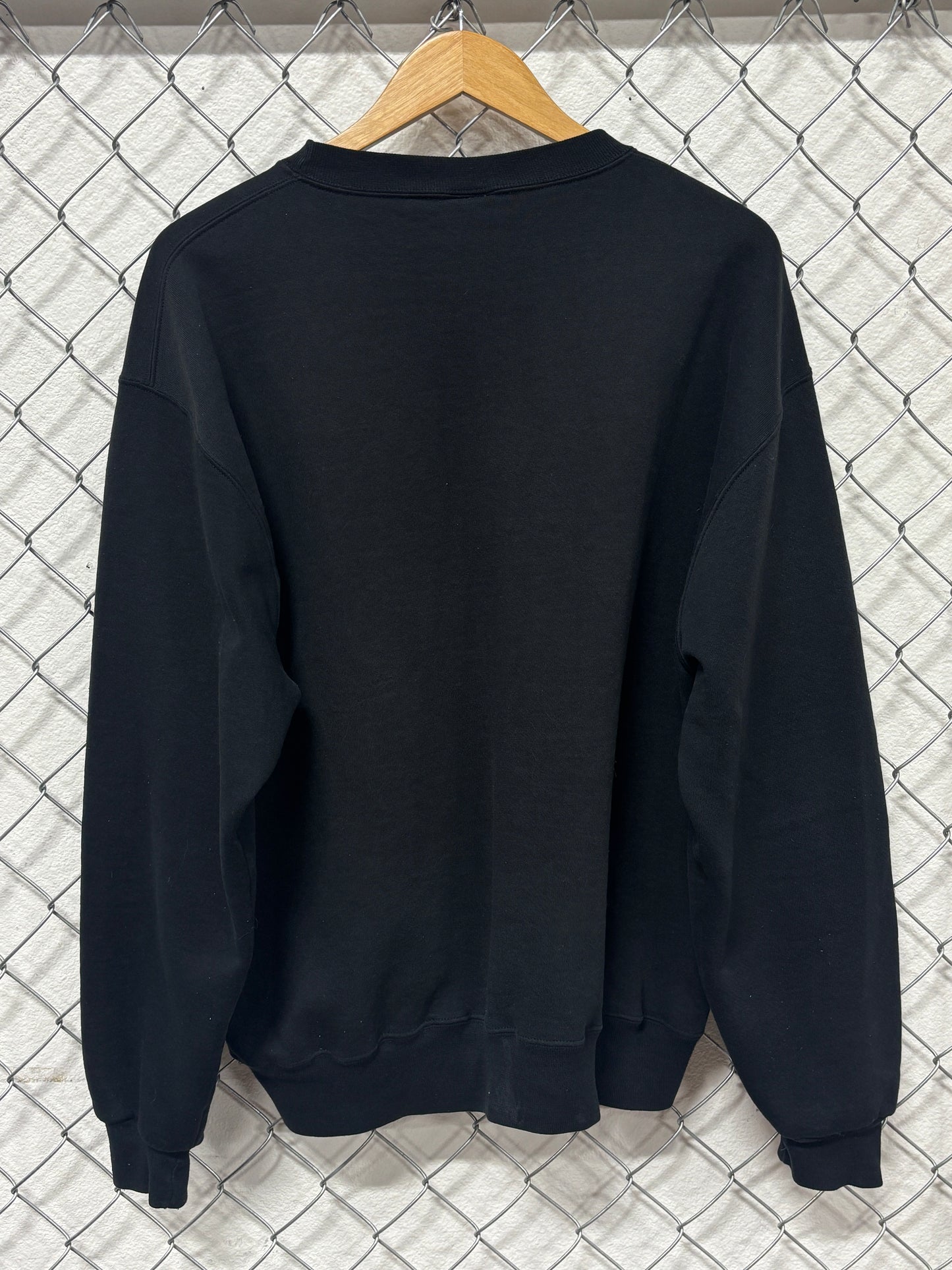 Vintage 90's Russell Athletic Black Blank Crewneck Sweater Size Large