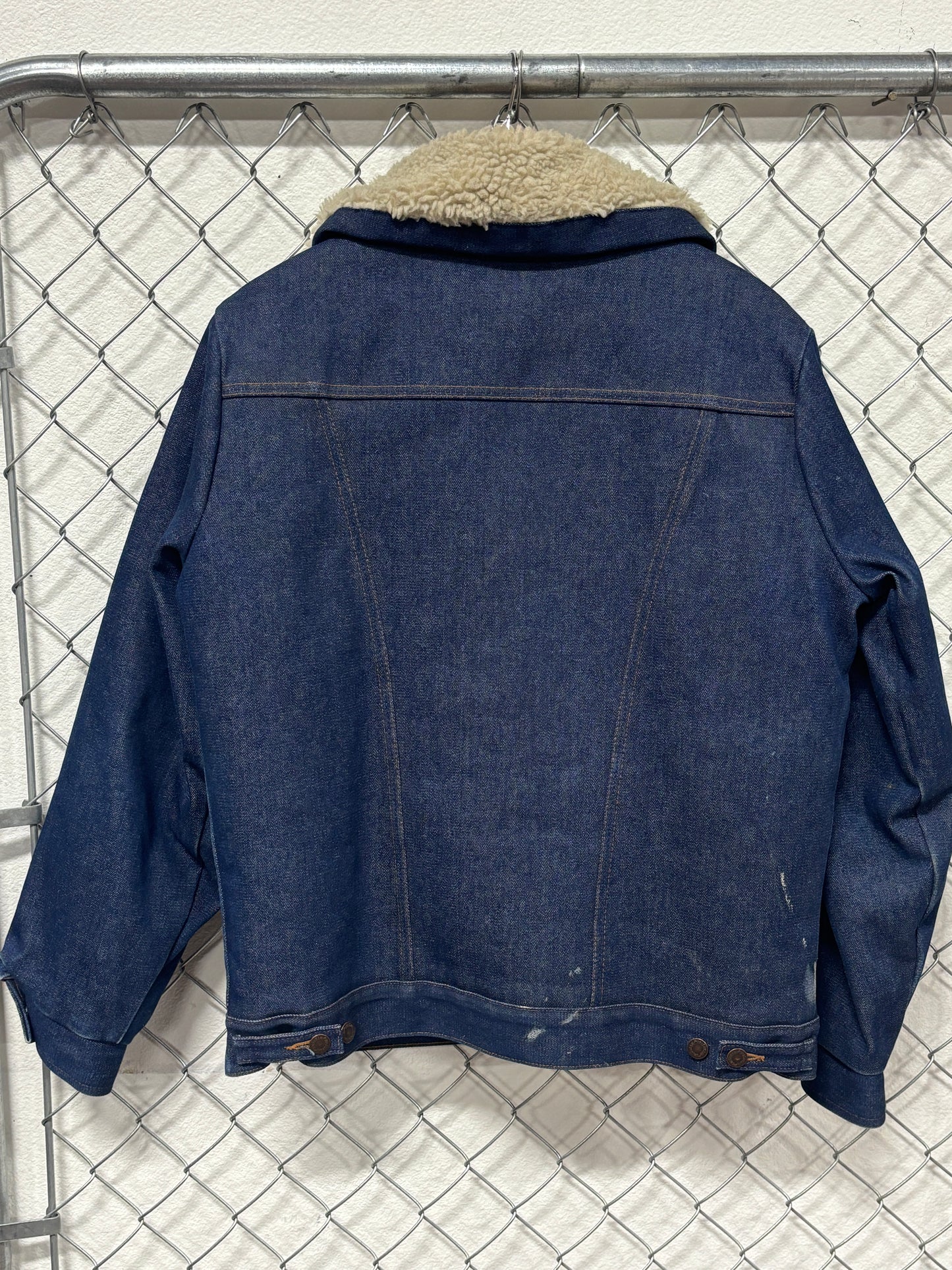 Vintage Wrangler Sherpa Lined Denim Trucker Jacket Made in USA Size Medium