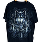 Vintage Y2K Wolf Big Print Biker Graphic Tee Size Large