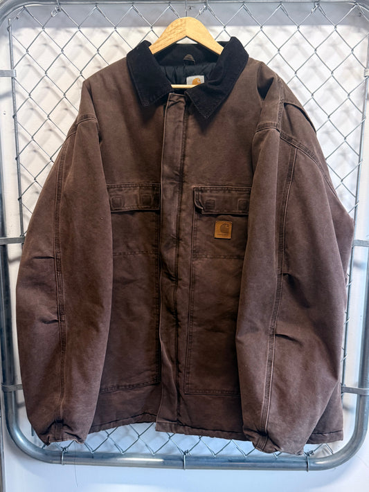 Vintage Carhartt C20 Chocolate Traditional Brown Jacket Size 3XL Tall