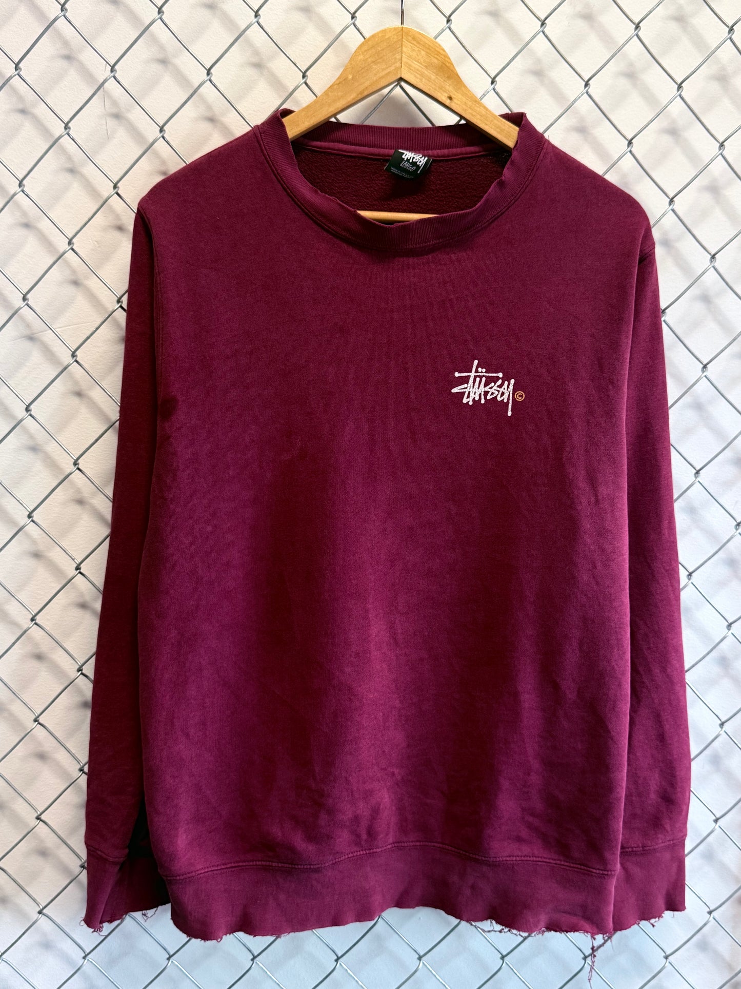 Vintage Y2K Stussy Classic Logo Double Sided Crewneck Sweater Size Large