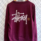 Vintage Y2K Stussy Classic Logo Double Sided Crewneck Sweater Size Large