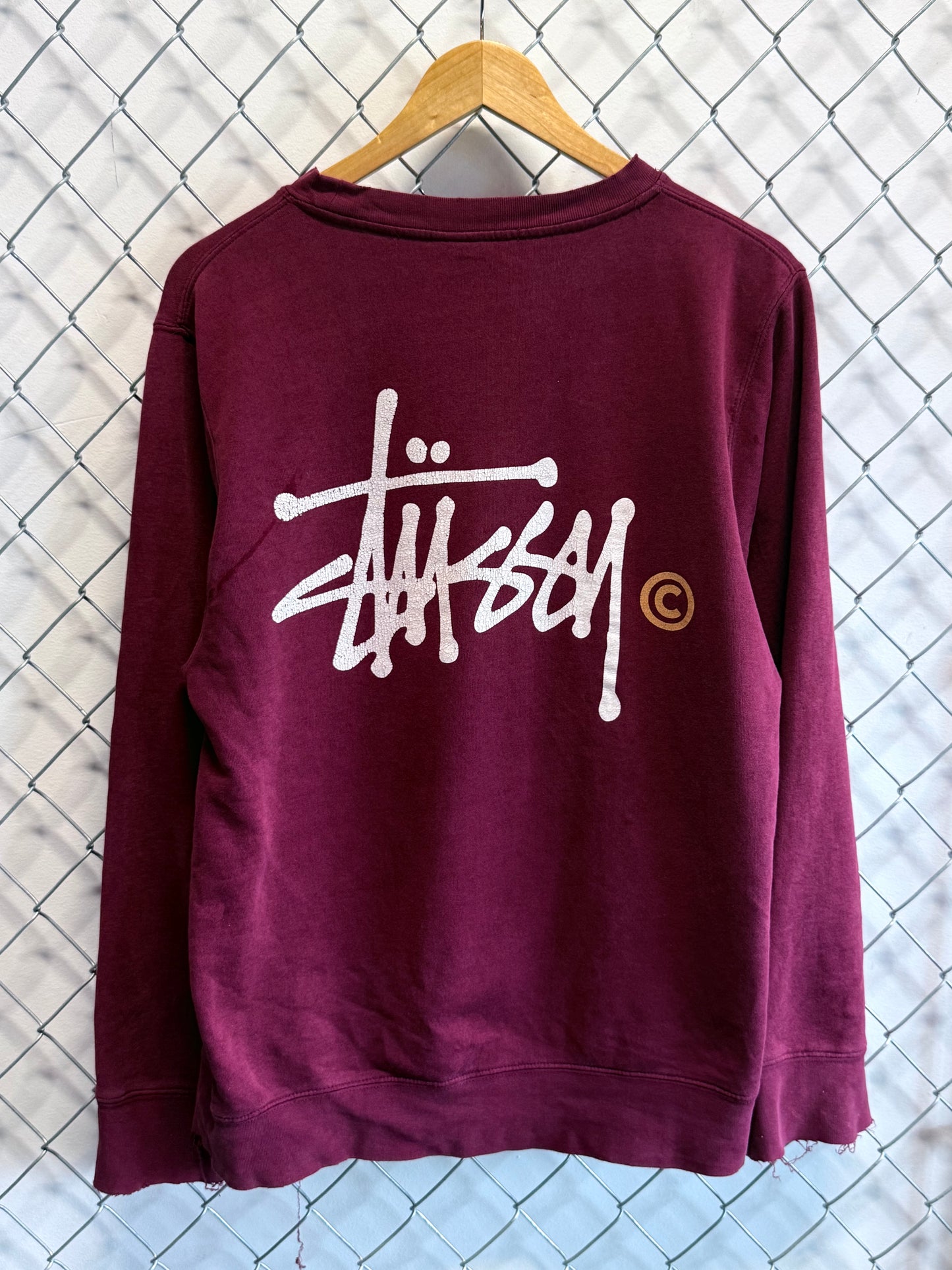 Vintage Y2K Stussy Classic Logo Double Sided Crewneck Sweater Size Large