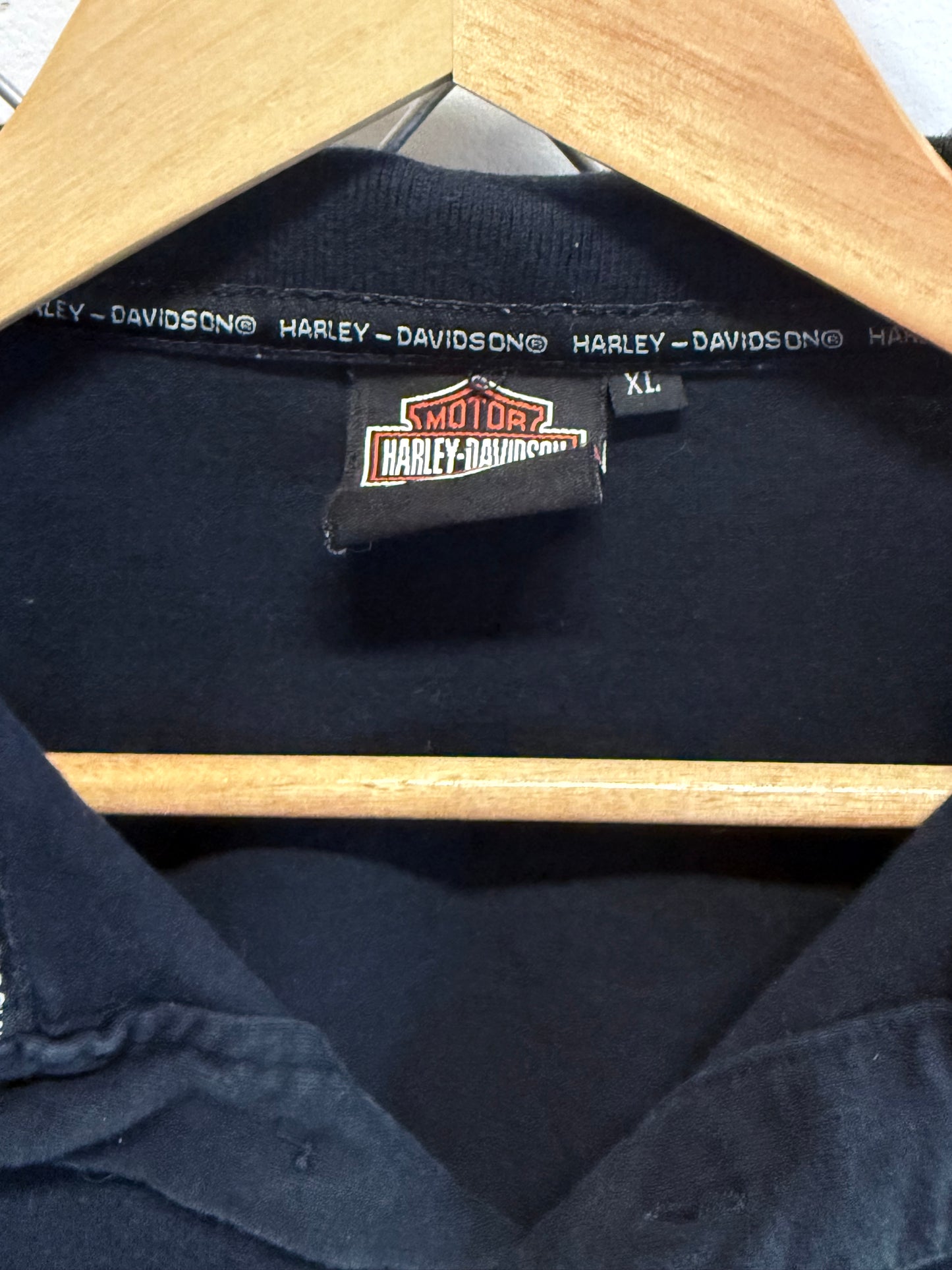 Harley Davidson Black Polo Style Shirt Size XL