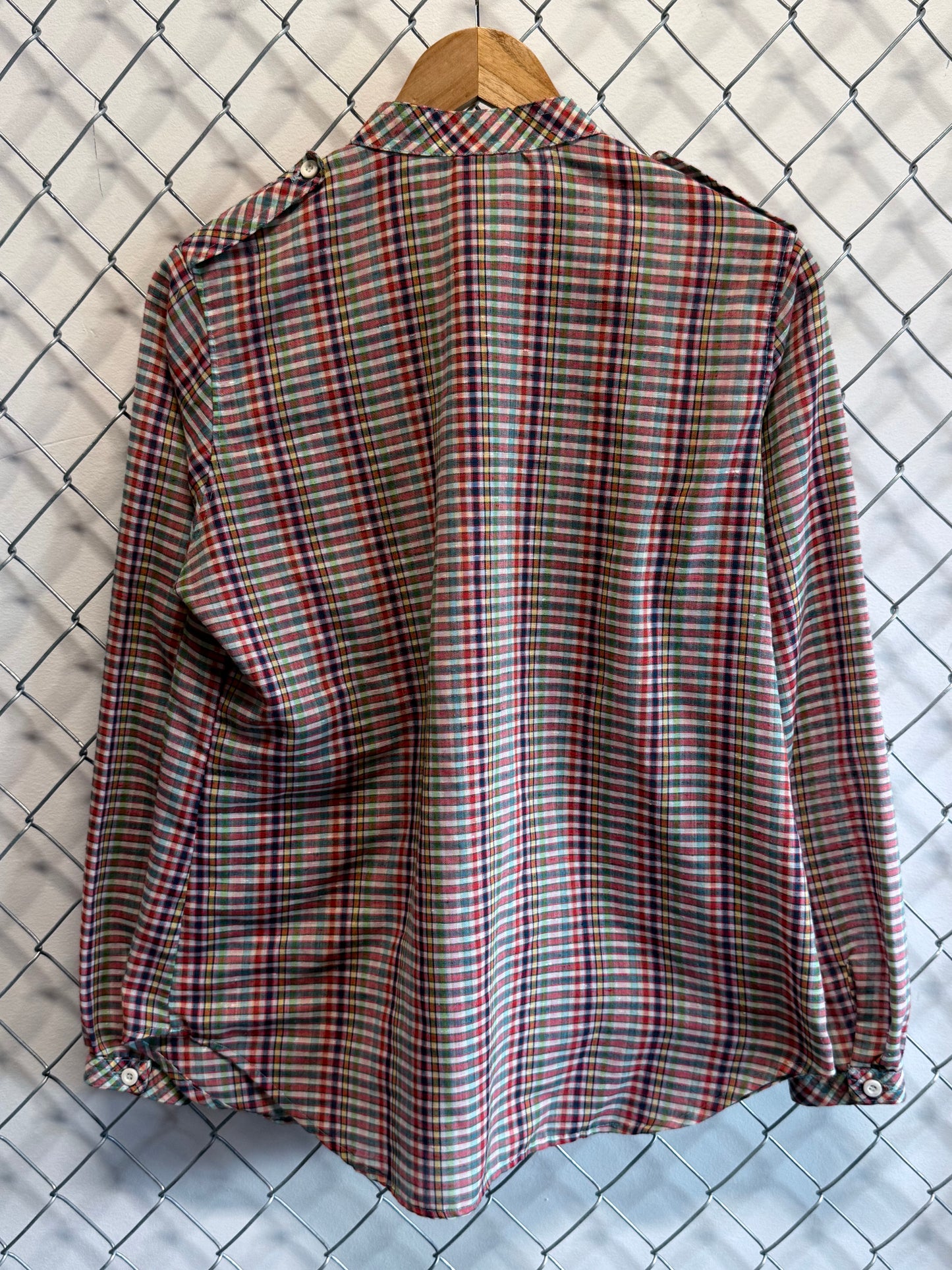 Vintage 90's Levi's Plaid Button Up Western Shirt Size Large