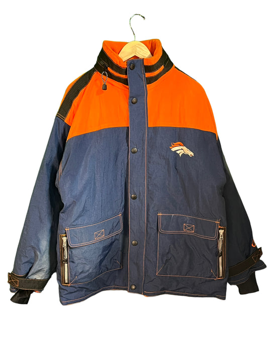 Vintage 90's Champion Denver Broncos Big Puffer Full Zip Jacket Size XL