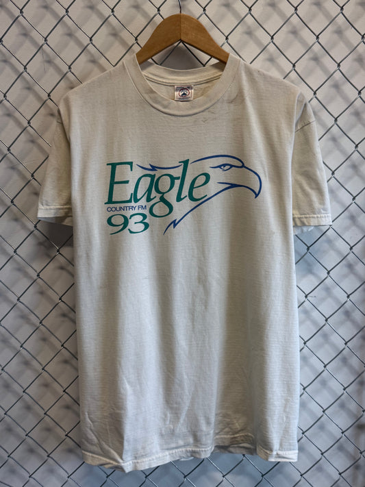Vintage 90's Eagle 93 Country Radio Station Graphic Tee Size Large
