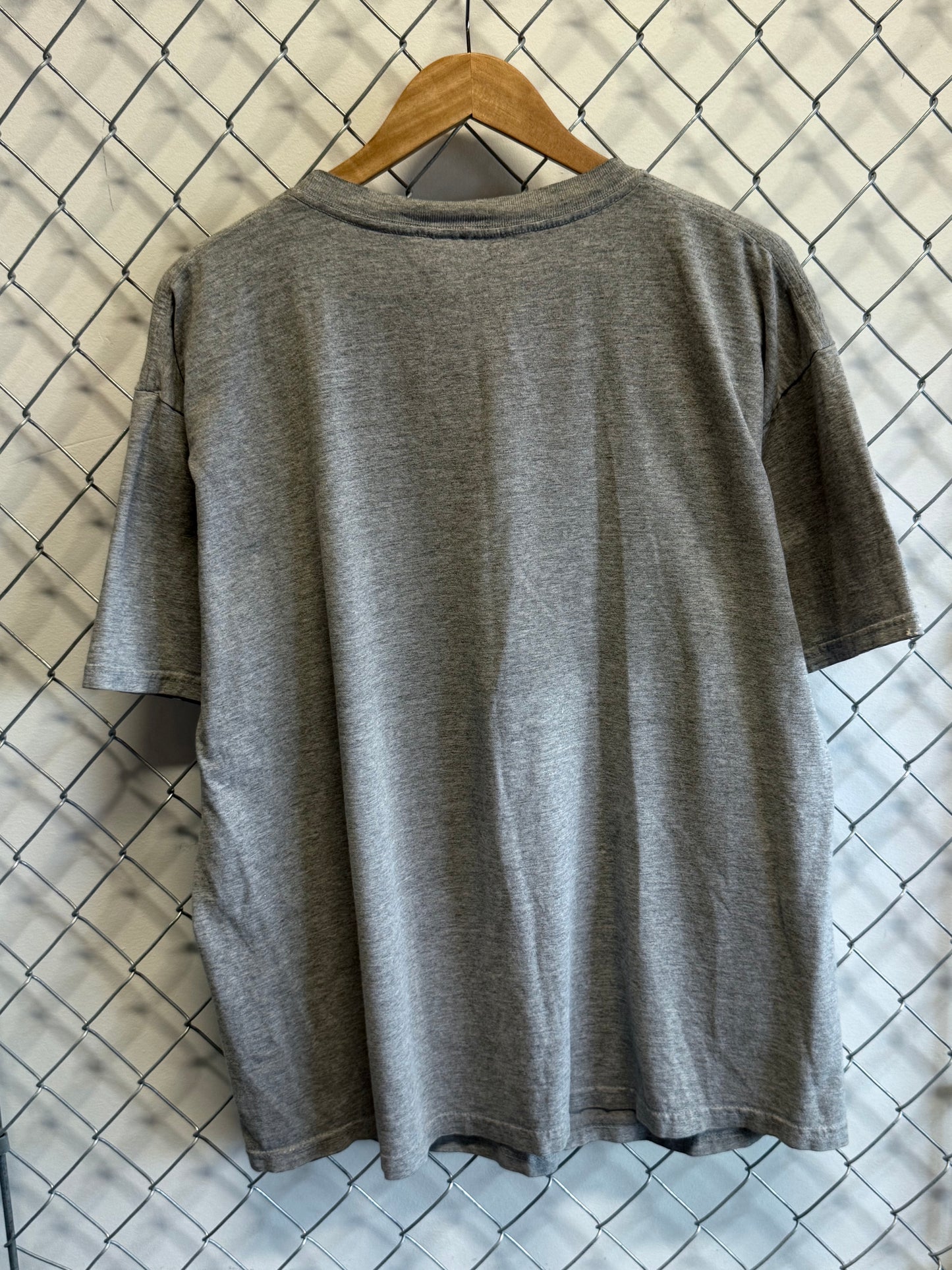 Vintage Y2K Nike Athletics Faded Grey Graphic Tee Size XL
