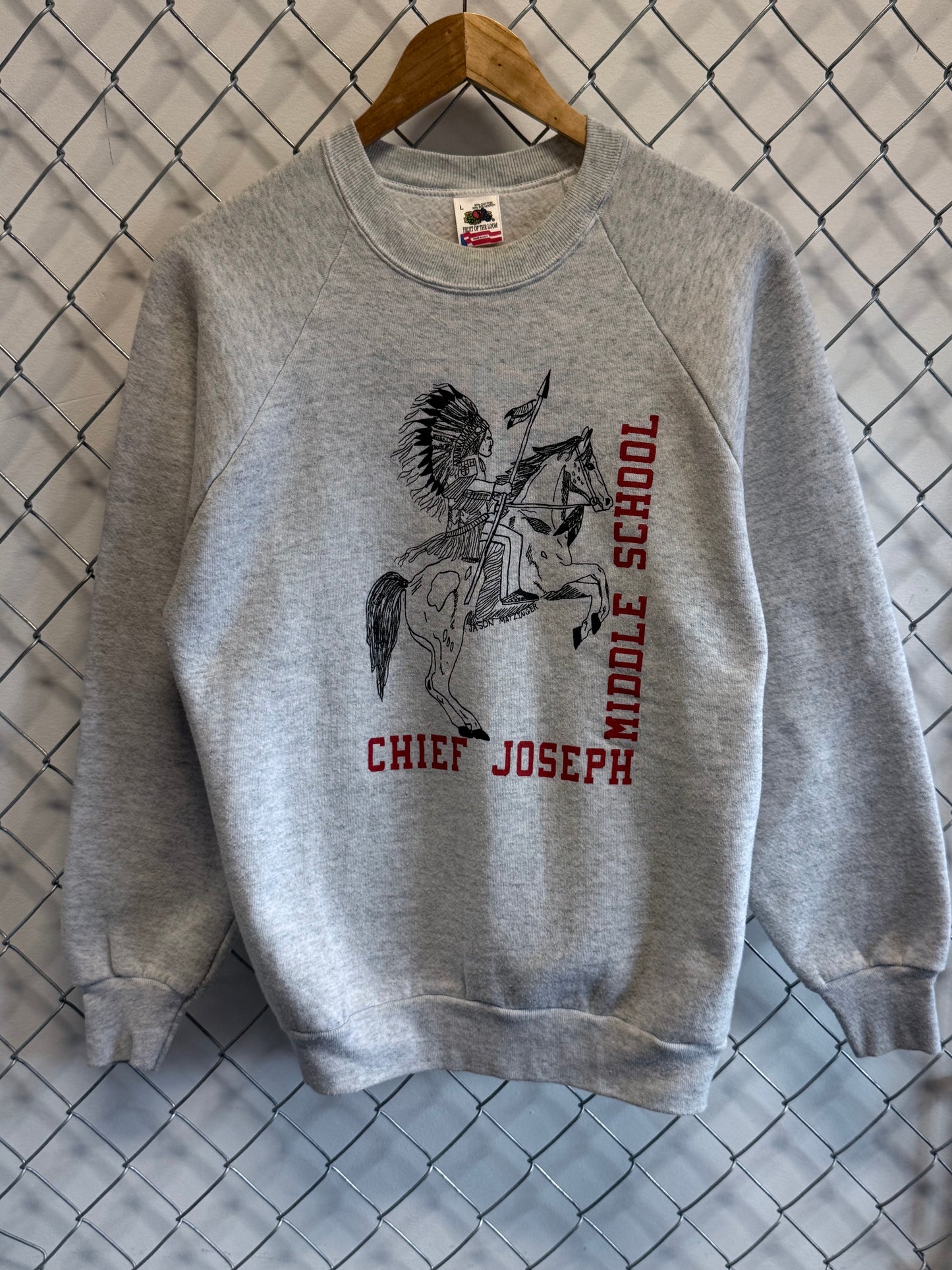Vintage 90's Chief Joseph Middle School Sweater Size Large