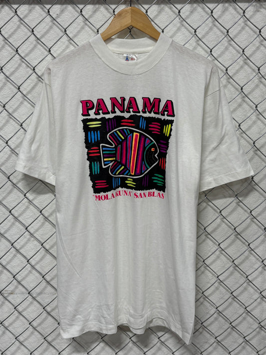 Vintage 90's Panama Colorful Fish Nature Graphic Tee Size XL