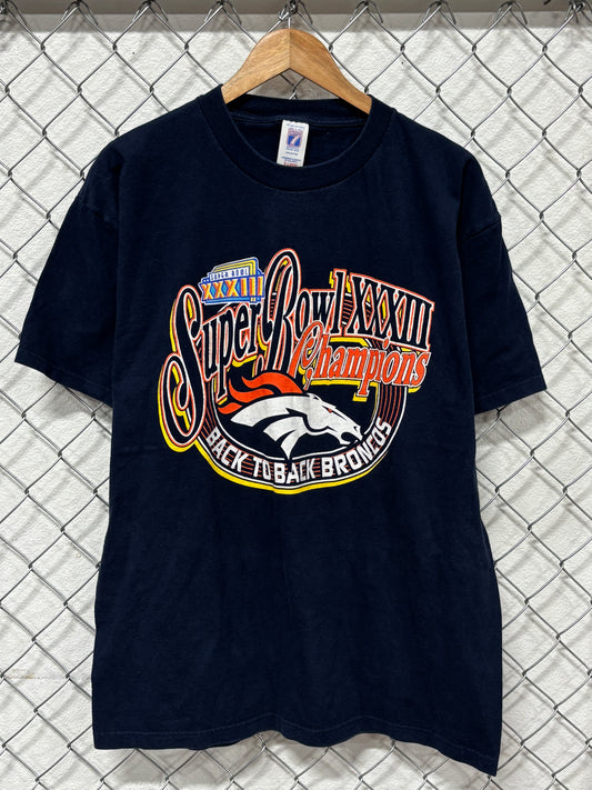 Vintage Denver Broncos Super Bowl 32 Champions Football Tee Size XL