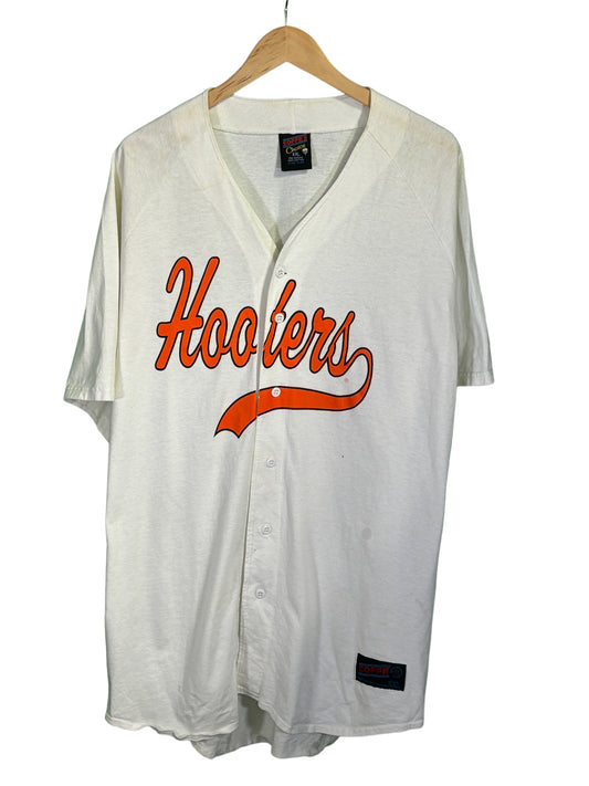 Vintage 90's Hooters Baseball Style Button Up Shirt Size XXL