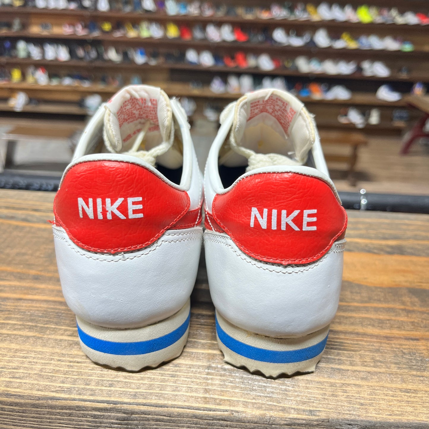 Vintage 80's Nike Cortez 'Forrest Gump' White Red Blue Size 6