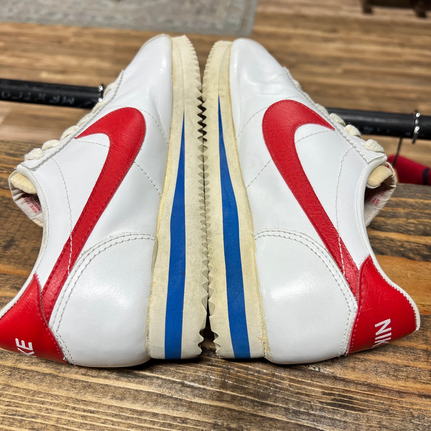 Vintage 80's Nike Cortez 'Forrest Gump' White Red Blue Size 6