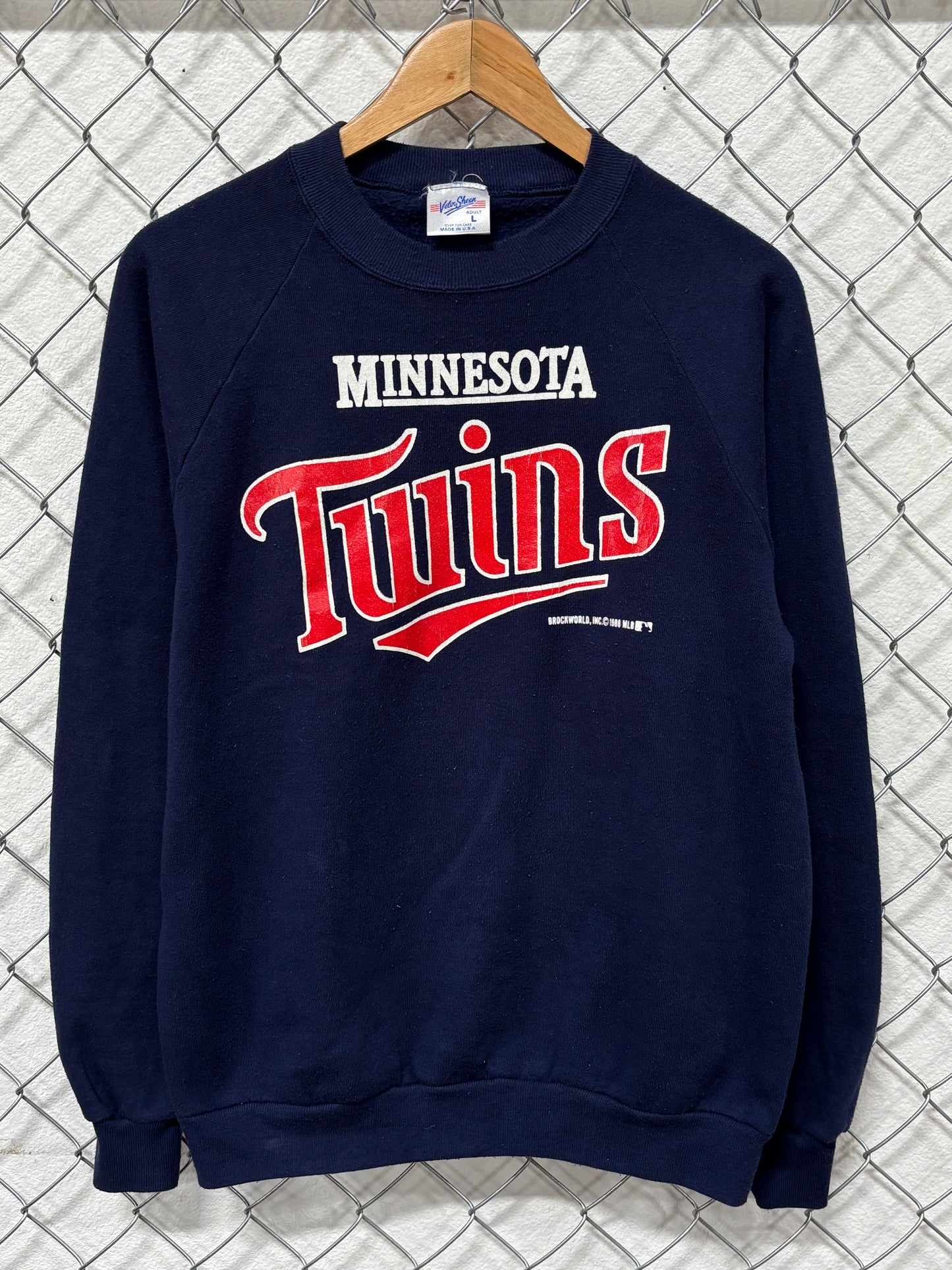 Vintage 1988 Minnesota Twins Baseball Crewneck Sweater Size Large