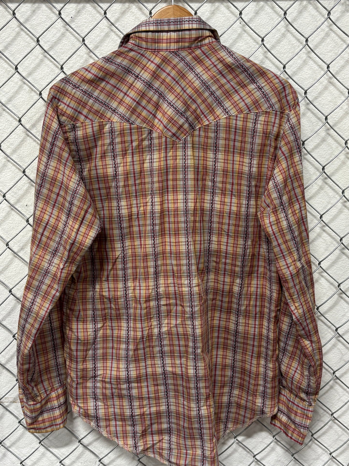Vintage Wrangler Permanent Press Pearl Snap Western Shirt Size XL