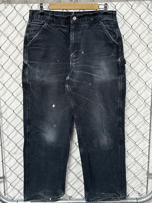 Vintage Carhartt Faded Black Carpenter Pants Size 33x29