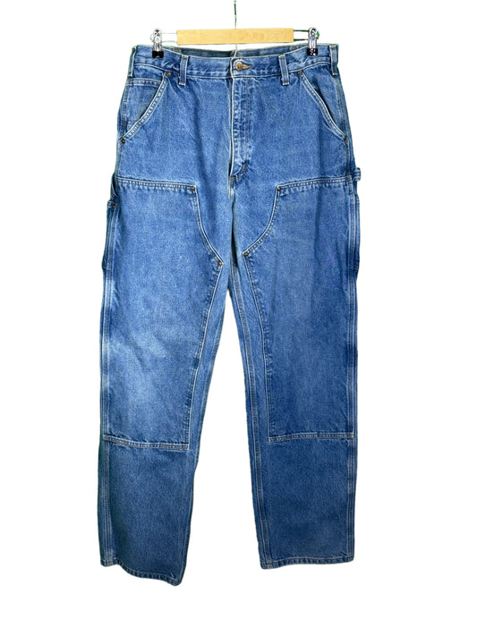 Vintage Carhartt Double Knee Carpenter Denim Jeans Dungaree Size 36x36