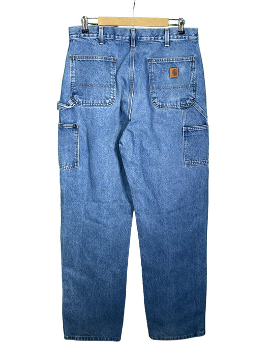 Vintage Carhartt Double Knee Carpenter Denim Jeans Dungaree Size 36x36
