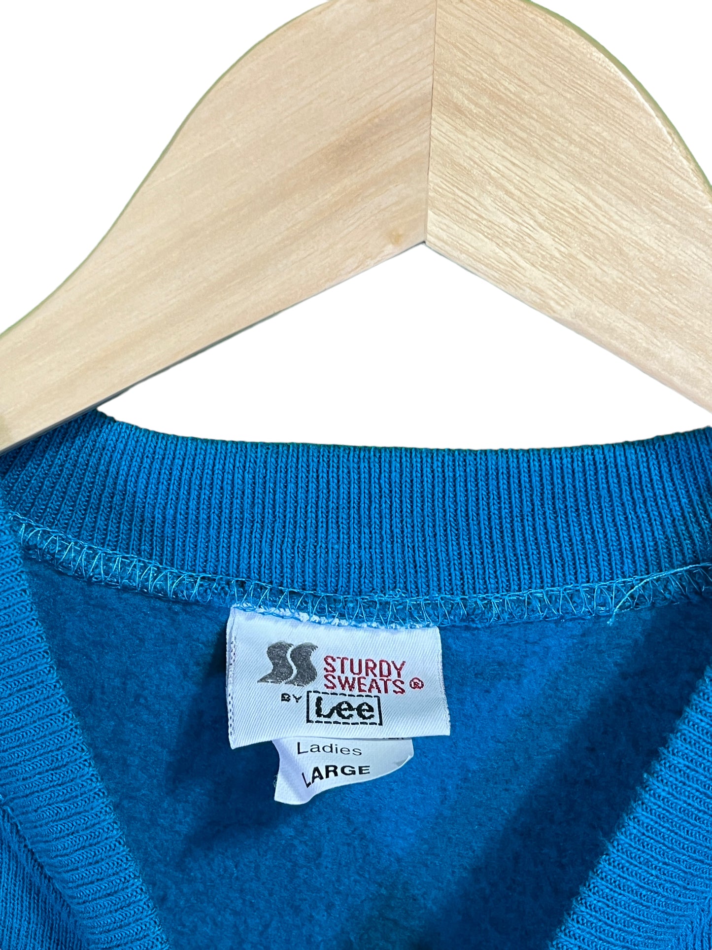 Vintage 90's Lee Sturdy Sweats Blue Blank Crewneck Sweater Size Large (Womens)