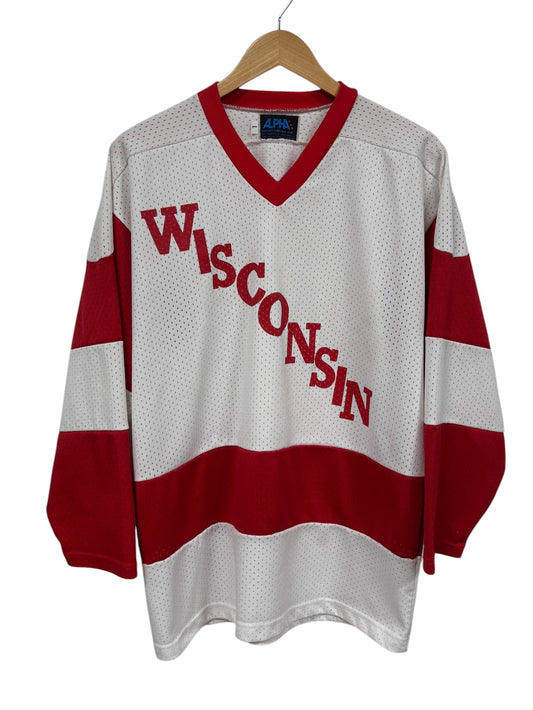 Vintage 90's Wisconsin Badgers NCAA Hockey Jersey Size Large