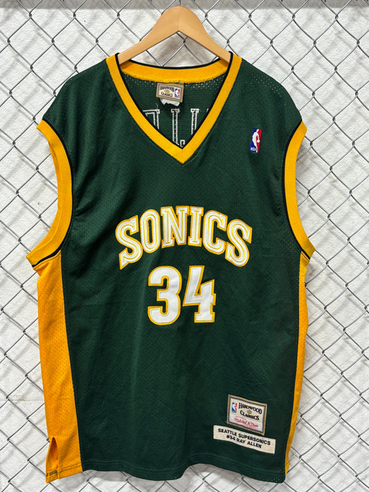 Vintage Seattle Supersonics Ray Allen Hardwood Classic Jersey Size XL