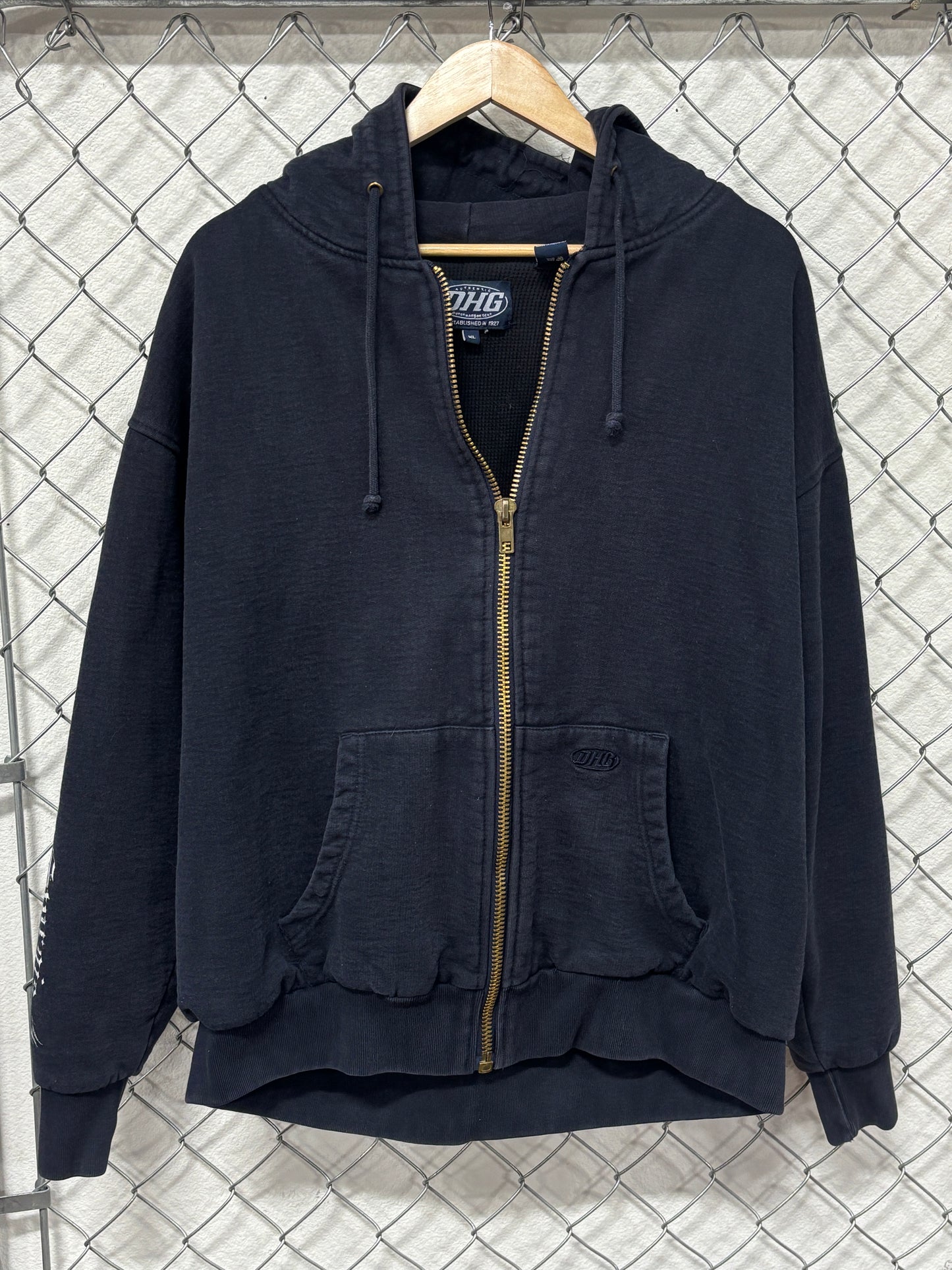 Harley Davidson 2010 Heavyweight Navy Blue Zip Up Hoodie Size XL