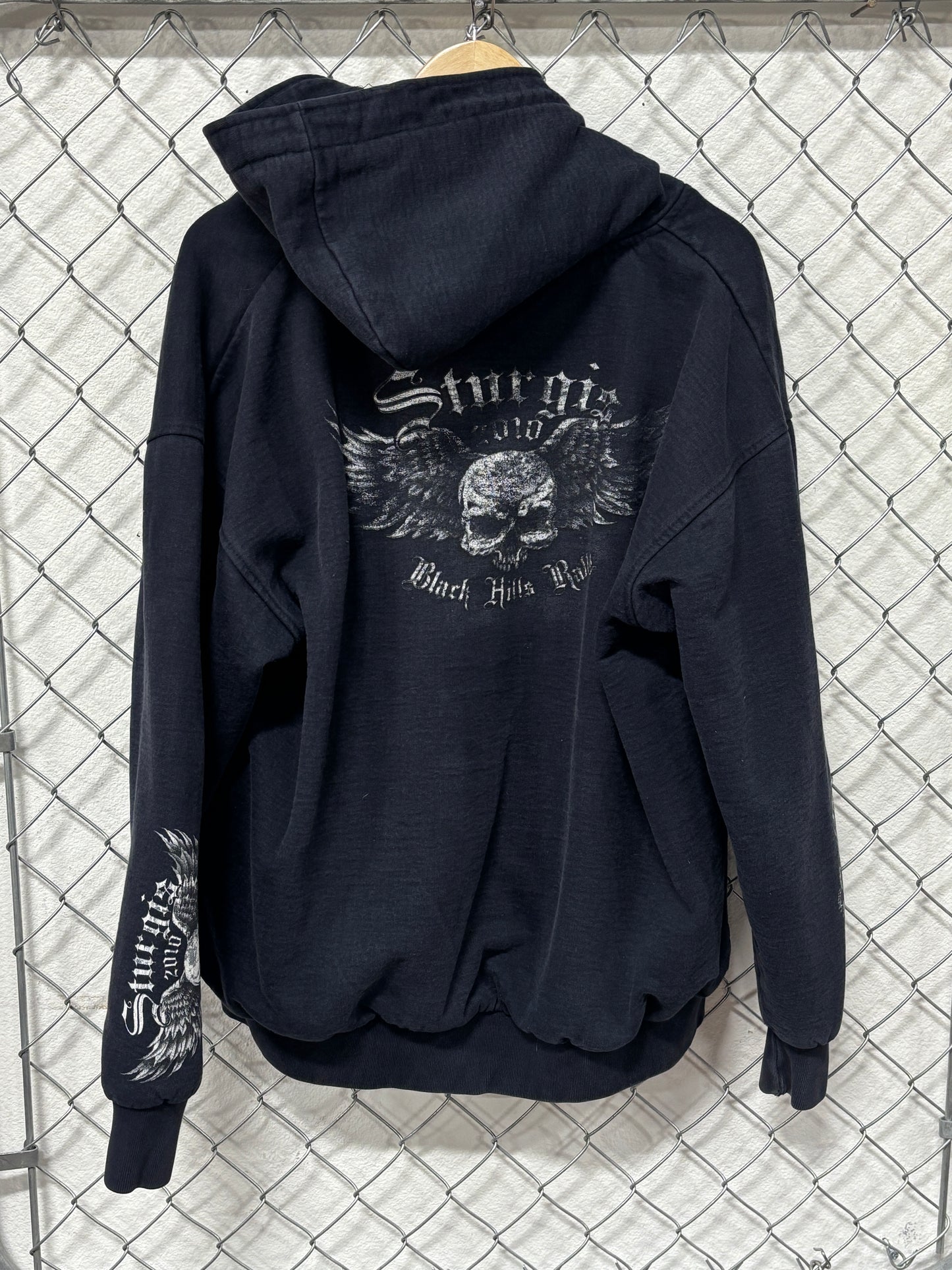 Harley Davidson 2010 Heavyweight Navy Blue Zip Up Hoodie Size XL