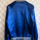 Vintage Chalk Line Blue Satin Bomber Jacket Size Small