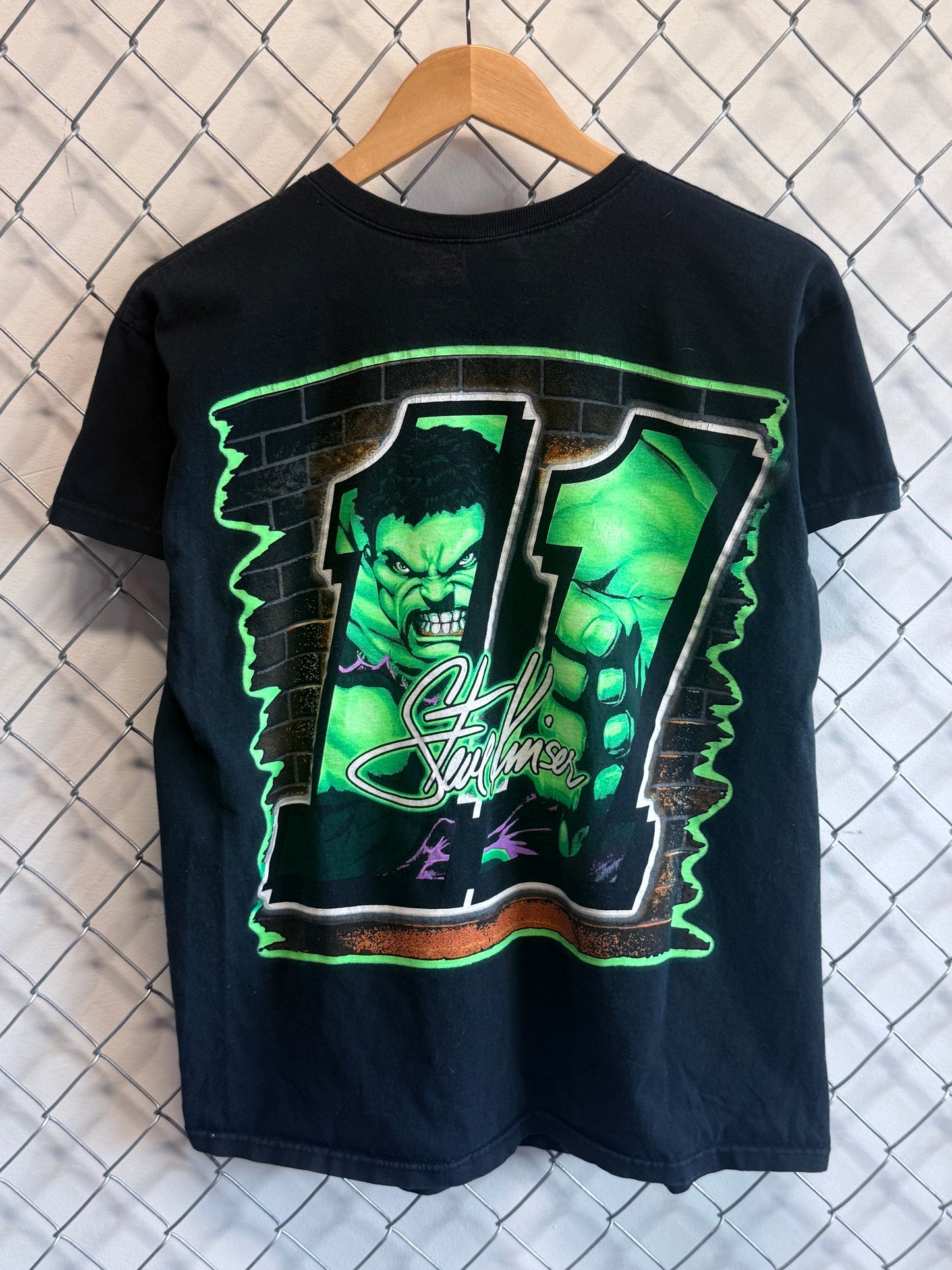 Vintage 90's Steve Kinser Big Print Racing Graphic Tee Size Large