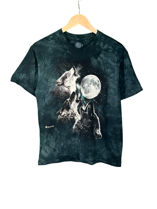 Vintage 00's The Mountain Three Wolf Moon Big Print Graphic Tee Size Small
