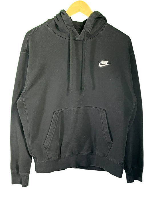 Modern Nike Classic Swoosh Logo Black Hoodie Size Medium