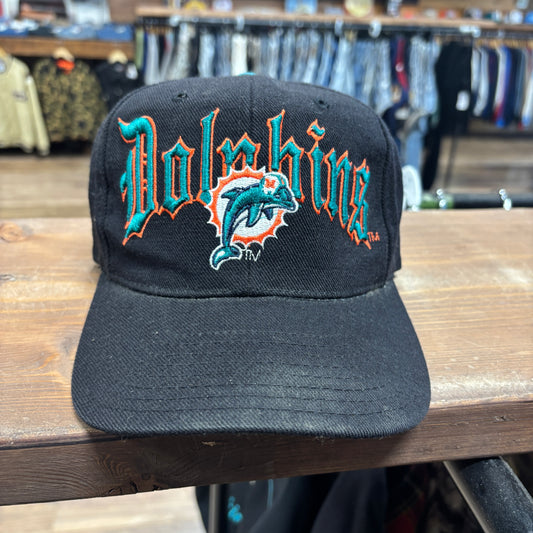 Vintage 90's Drew Pearson Miami Dolphins Old English Script Snapback