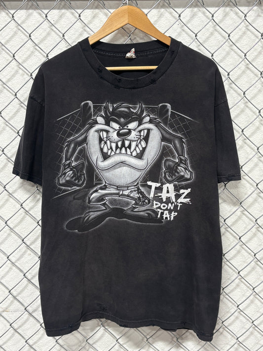 Vintage Taz Looney Tunes MMA Taz Don't Tap Cartoon Tee Size XL