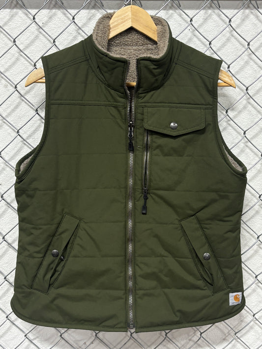 Carhartt Reversible Vest Sherpa Lined Green Size Small