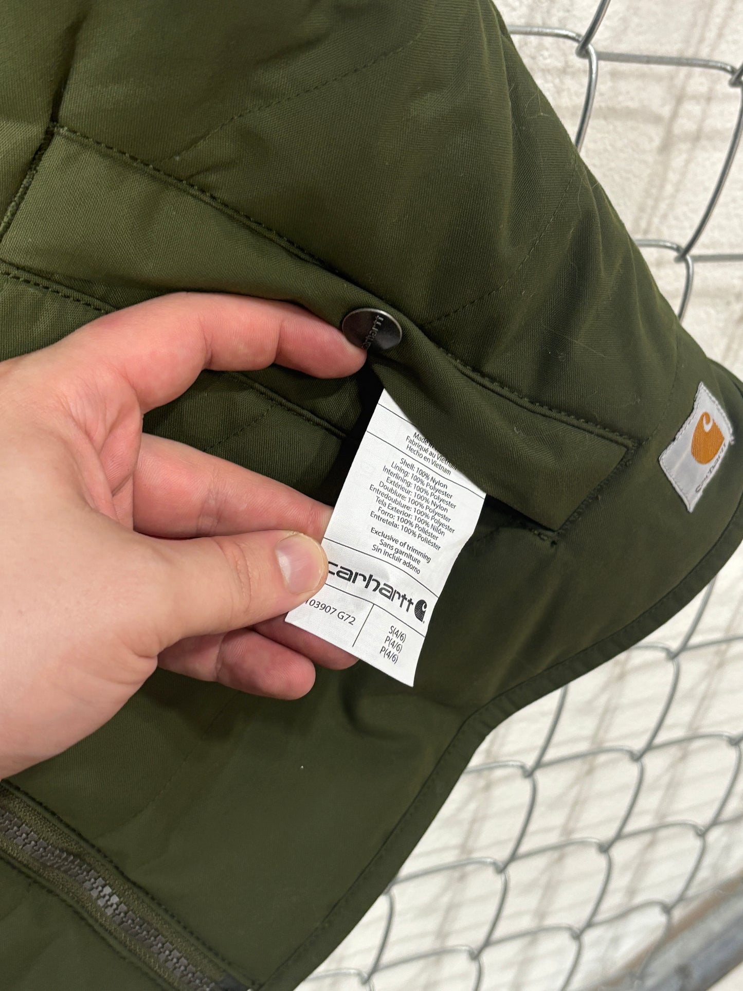 Carhartt Reversible Vest Sherpa Lined Green Size Small