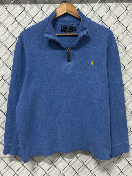 Polo Ralph Lauren Light Blue Quarter Zip Sweater Size XL