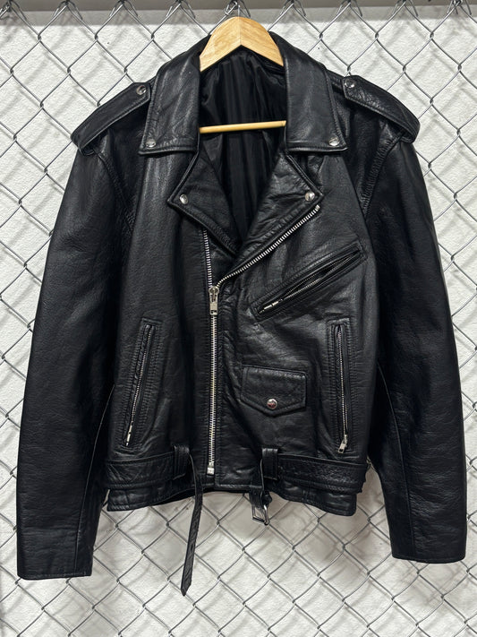 Vintage 90's Leather Biker Jacket Size Large