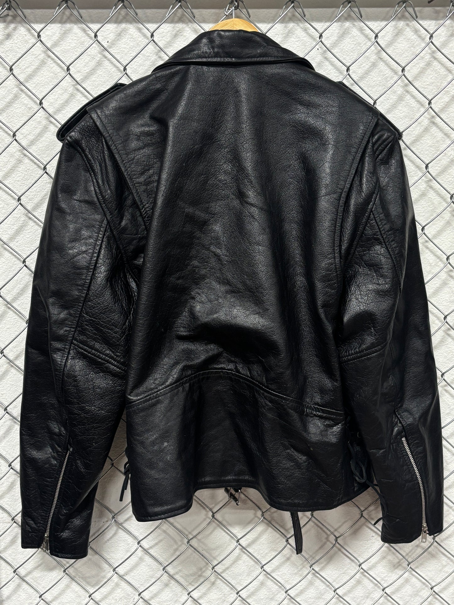 Vintage 90's Leather Biker Jacket Size Large