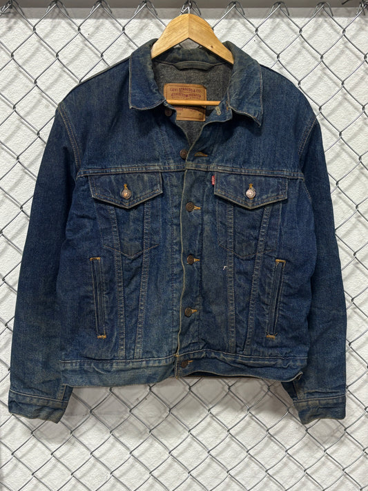 Vintage 90's Levi's Denim Blanket Lined Trucker Jacket Size 40