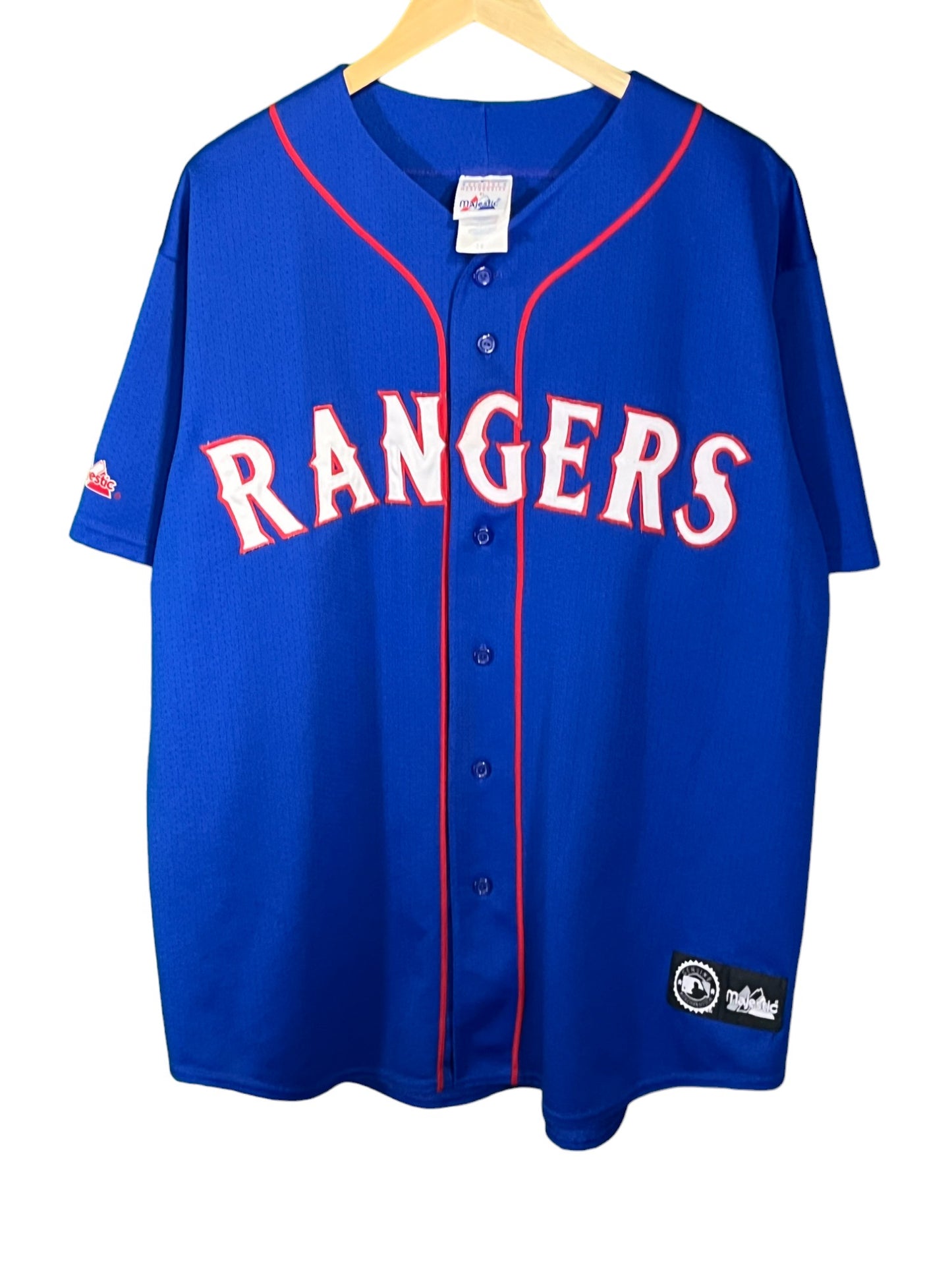 Vintage 90's Ivan Rodriguez New York Rangers Baseball Jersey Stitched Size XXL
